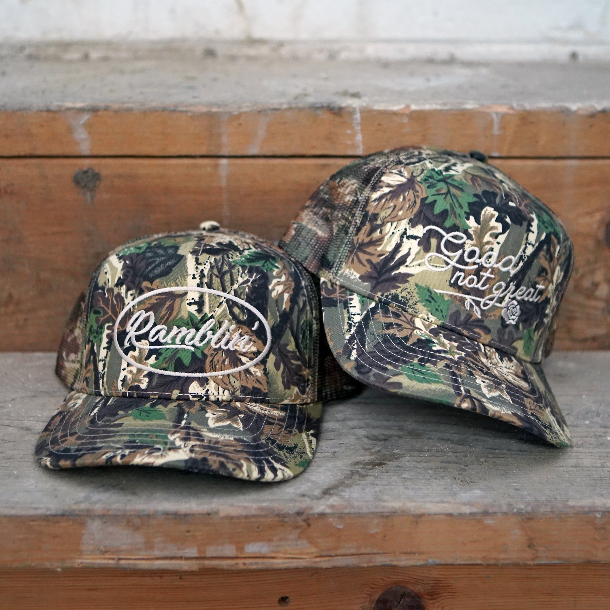 Good Not Great Camo Trucker Hat