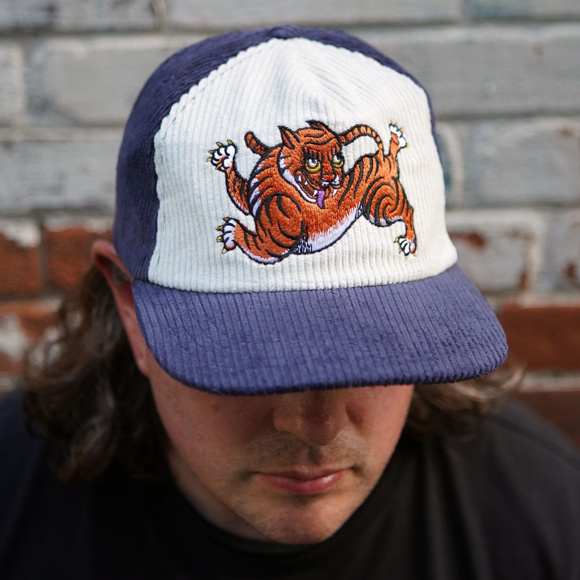 Happy Tiger Two-Tone Corduroy Hat