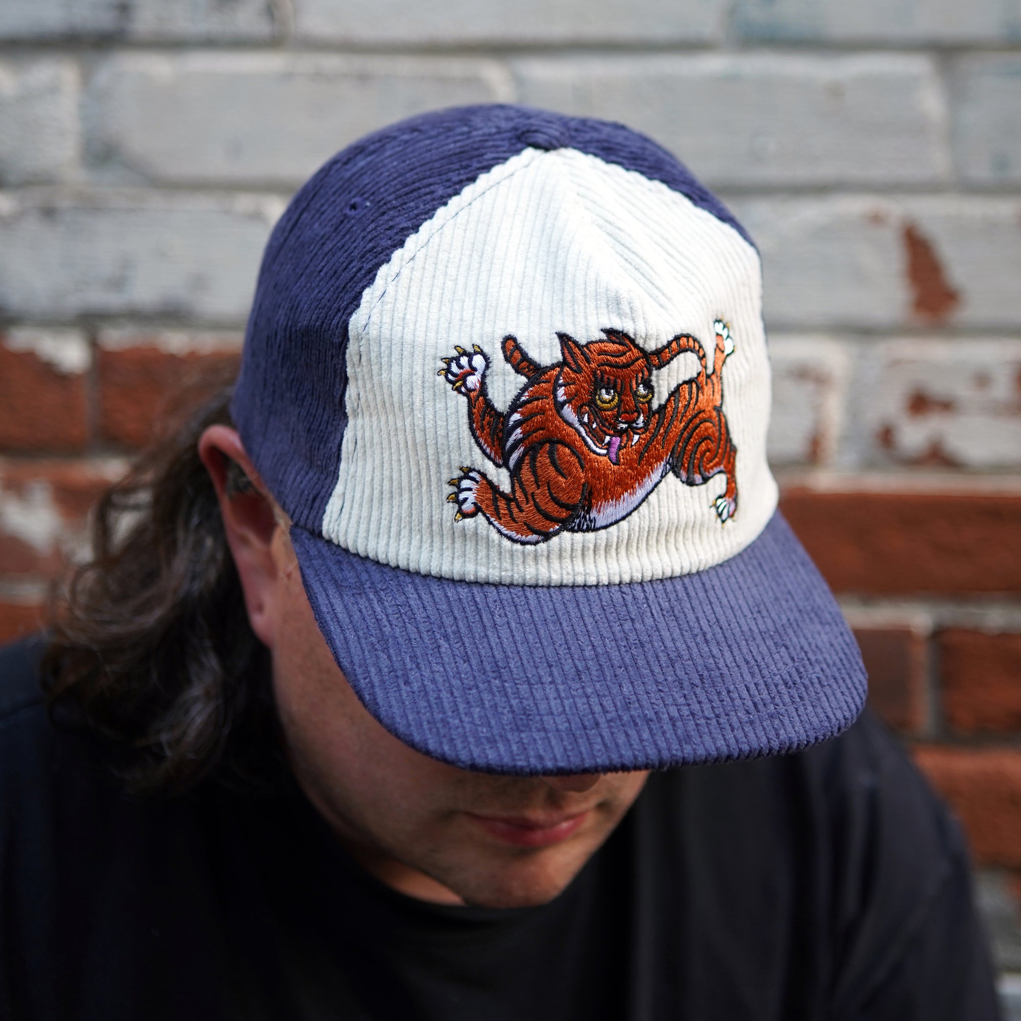Happy Tiger Two-Tone Corduroy Hat