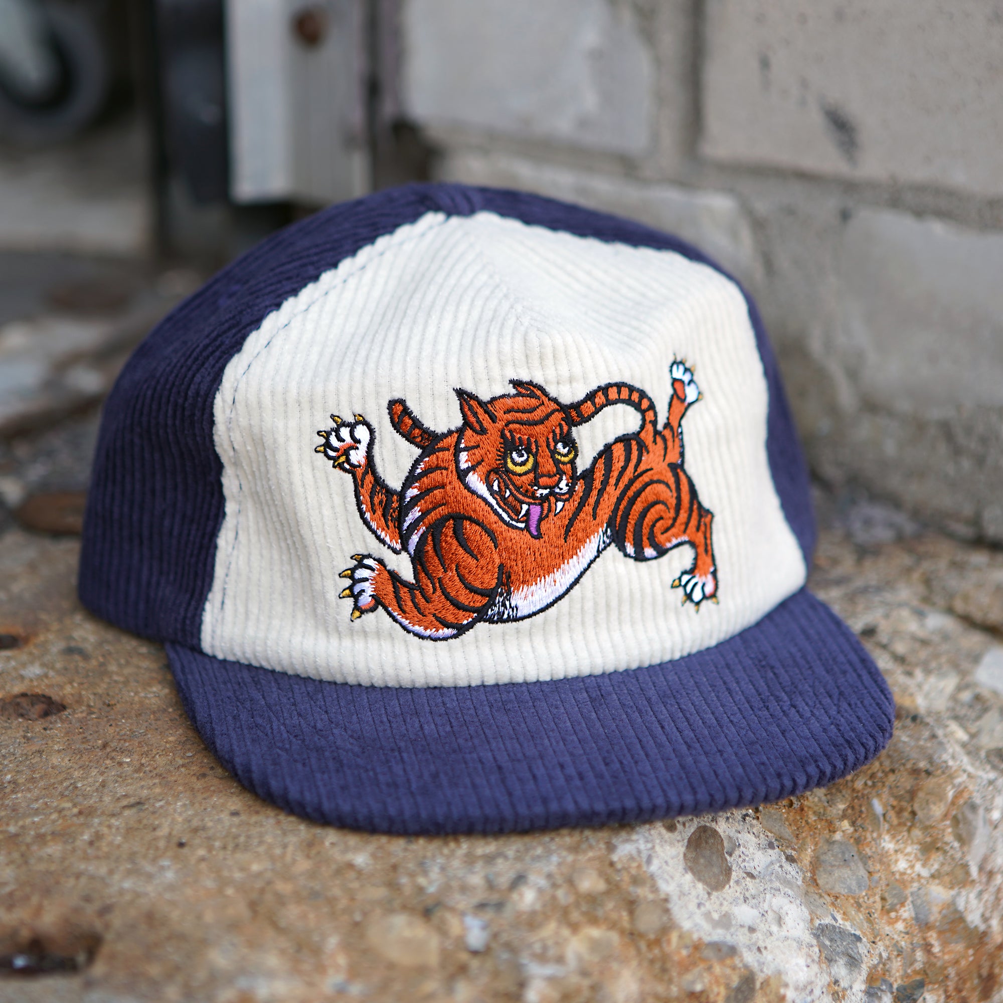Happy Tiger Two-Tone Corduroy Hat
