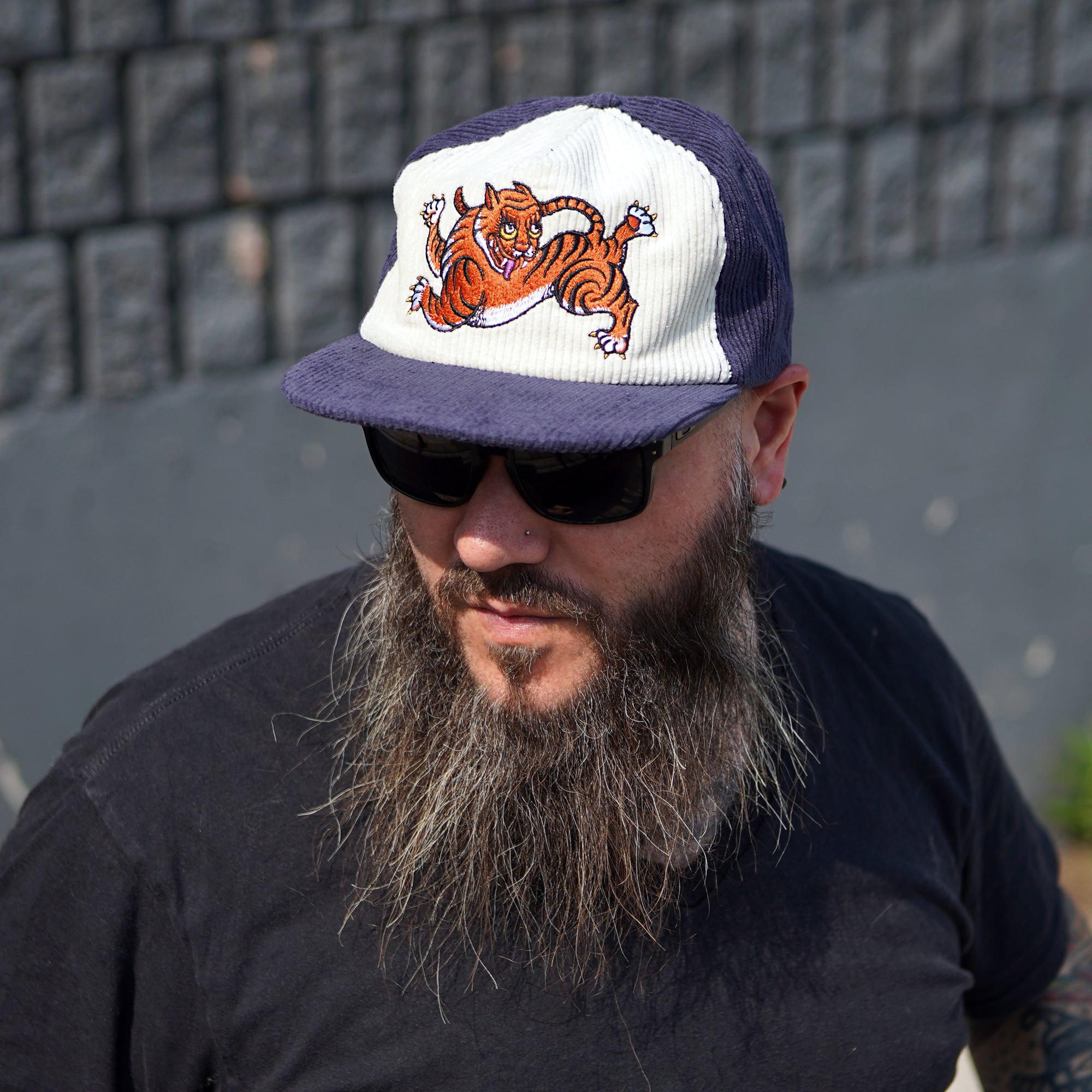 Happy Tiger Two-Tone Corduroy Hat