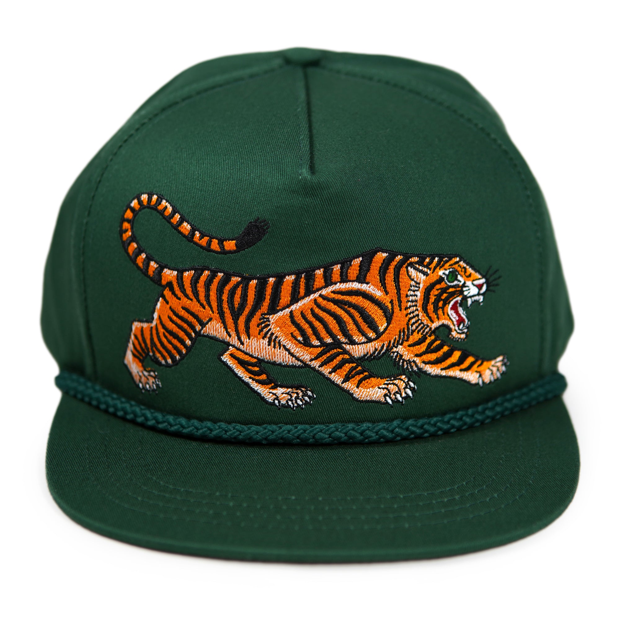 1950s Vintage T Symbol Tigers Baseball Hat Cap Wool Blend Green