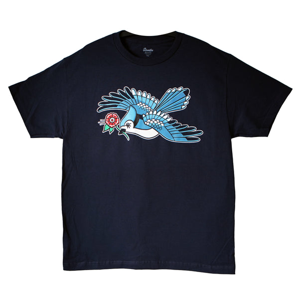 Jay's Flight RSPB Artist T-Shirt Collaboration Mid Blue